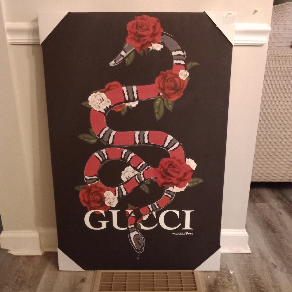 Gucci snake Fairchild Paris canvas art